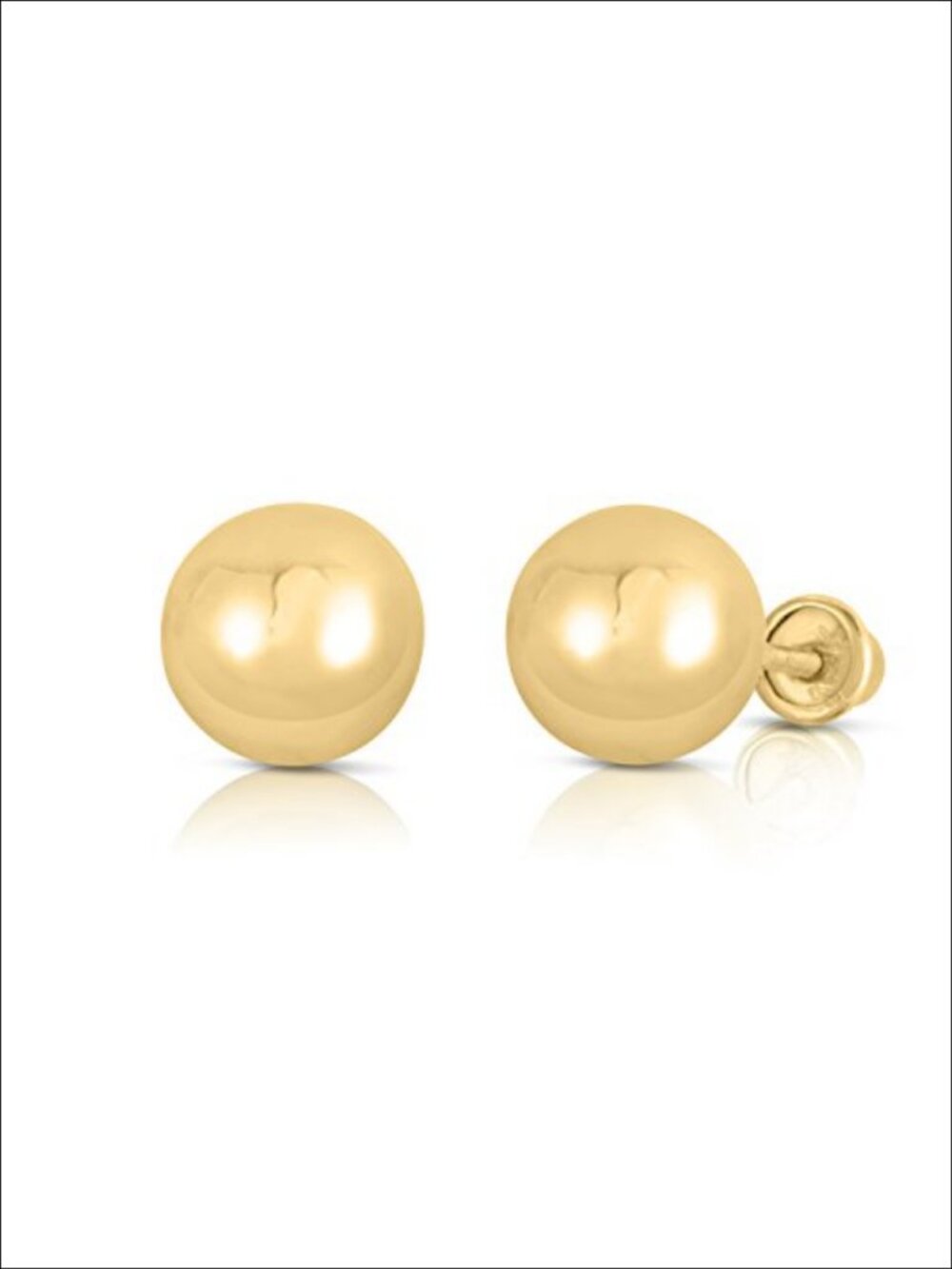 14k Yellow Gold 5mm Ball Stud Earrings Screw Back